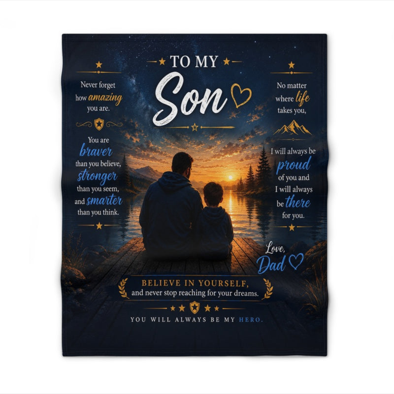 To My Son Blanket — Inspirational Gift From Dad to Son - 