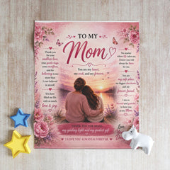 To My Mom Throw Blanket — Heartfelt Gift from Daughter to Mom - "My Guiding Light" Keepsake Throw Blanket