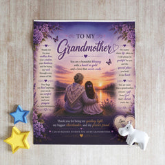 To My Grandmother Blanket — Heartfelt Gift From Granddaughter - To Guiding Light"Keepsake Throw Blanket