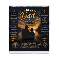 To My Dad Throw Blanket — Heartfelt Gift From Son to Dad - "My First Hero" Keepsake Throw Blanket