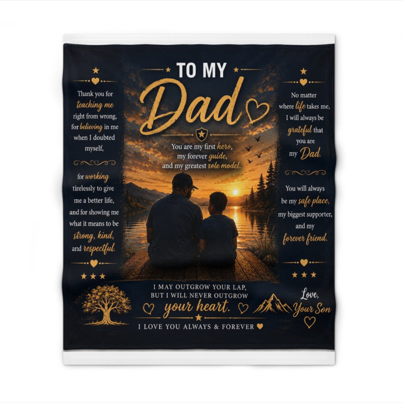 To My Dad Throw Blanket — Heartfelt Gift From Son to Dad - 