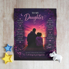 To My Daughter Blanket from Dad’s Love - Inspirational L:ove Gift, 50x60 Soft Throw Blanket