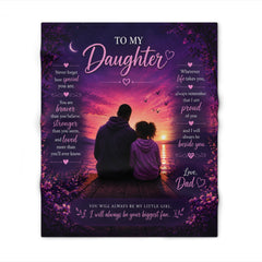 To My Daughter Blanket from Dad’s Love - Inspirational L:ove Gift, 50x60 Soft Throw Blanket