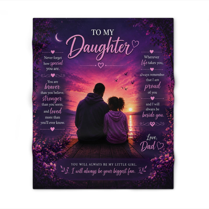 To My Daughter Blanket from Dad’s Love - Inspirational L:ove Gift, 50x60 Soft Throw Blanket