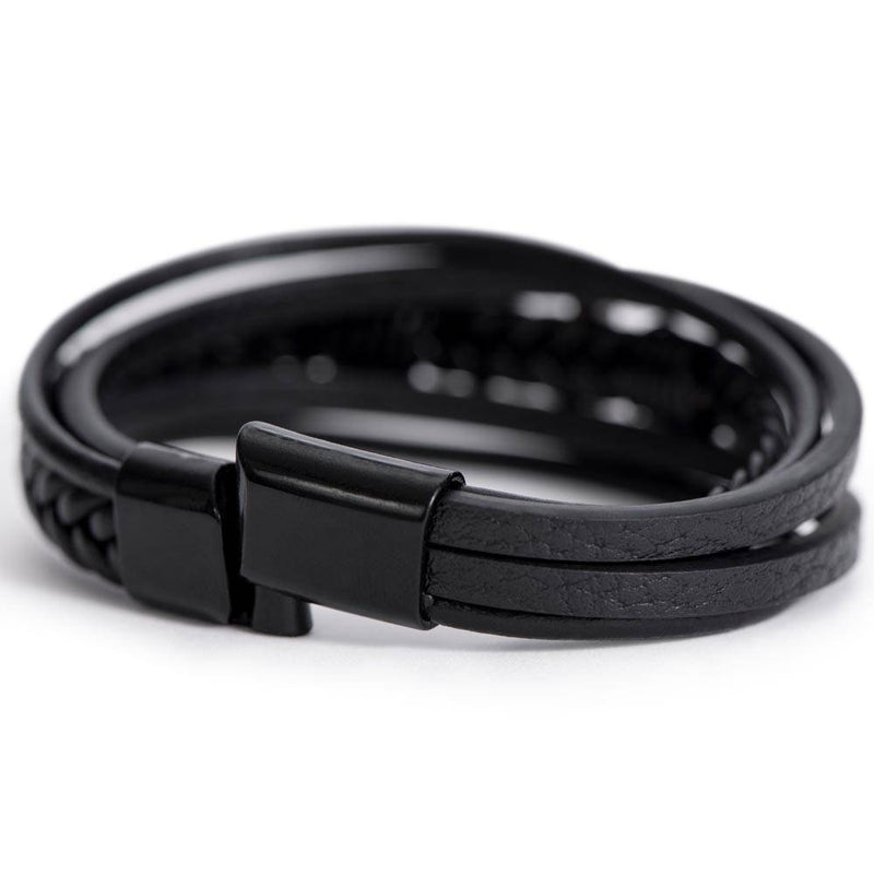 Proverbs 20:7 - Leather Cross Bracelet